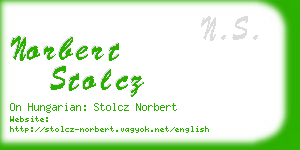 norbert stolcz business card